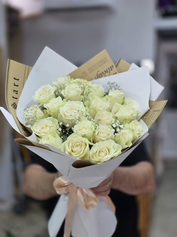 Bodrum Flower Order - 21 Bouquet of White Roses