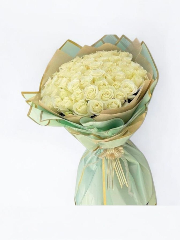  Bodrum Flowers - 41 Luxury White Rose Bouquet