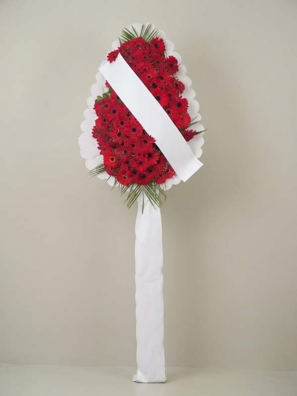  Bodrum Çiçek Gönder - Kırmızı Gerbera Çelengi