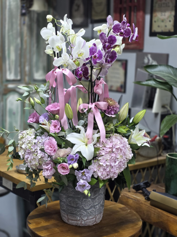  Bodrum Çiçekçi - Asil Mor Orkide Aranjmanı